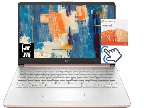 HP Stream Laptop, 14' HD Touchscreen, Intel Celeron N4020 Processor, 16GB Ram, 320GB Space(64GB eMMC + 256GB Card), 1-Year Office 365, Webcam, HDMI, Wi-Fi, Windows 10 Home, Rose Gold, JVQ MP