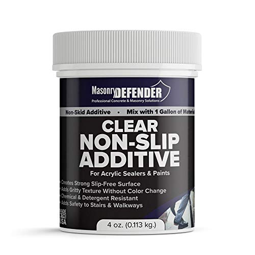 Fine Grit, Clear Anti Slip Paint Additive Floor Grip for Acrylic Sealers & Paints, 4 oz. for 1 Gallon - Non Skid Paint Additive Creates Strong Slip Resistant Surface & Adds Gritty Texture