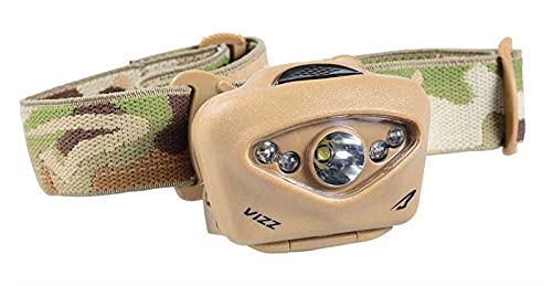 Princeton Tec Vizz Tactical MPLS LED Headlamp, Red/Green/Blue/Ir/White Bulb, 550 VIZZ-MPLS-BK