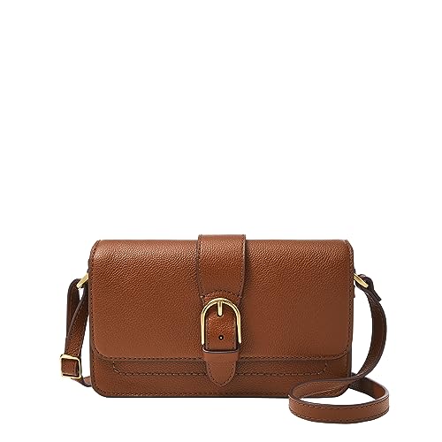 Fossil Women's Zoey Leather Small Crossbody Purse Handbag, Brown (Model: ZB1937200)