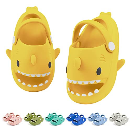 LAKIGE Kids Shark Cloud Slides | Toddler Boys Girls Shower Slippers | Baby Cute Cartoon Fish Clogs | Beach Pool Home Sandals | Quick Dry Non-Slip