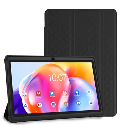 NEWISION Tablet 7 inch,Android 11 Tablets 32GB Storage(Expandable 512GB) Computer Tablet for Kids,Tablet PC with Quad Core Processor,Dual Camera,WiFi,Type C,Tablet with Case(Black)
