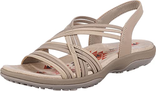 Skechers womens Reggae Slim Simply Stretch Sport Sandal, Natural/Taupe, 8 US