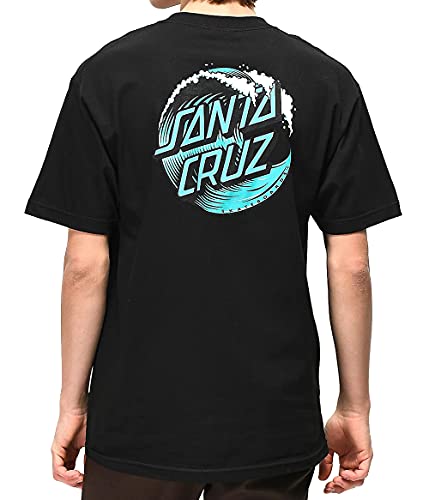 SANTA CRUZ Men's S/S T-Shirt Wave Dot Skate T-Shirt - Black, Size: Large