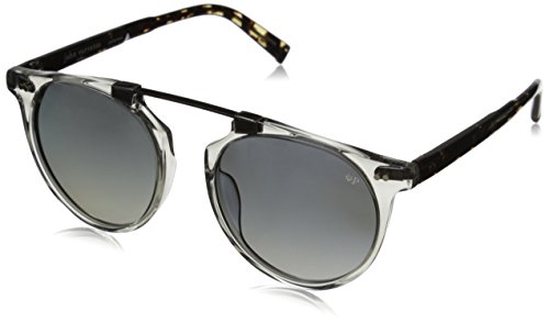 John Varvatos Men's V602 Polarized Round Sunglasses, Grey Crystal UF, 52 mm