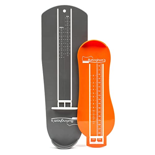 BURLINGHAM'S Shoe Size Measuring Devices For Adults and Kids - Accurate, Easy To Use Foot Measuring Device Set - Never Order The Wrong Size Shoes Again With This Shoe Sizer Tool - 2 Pack