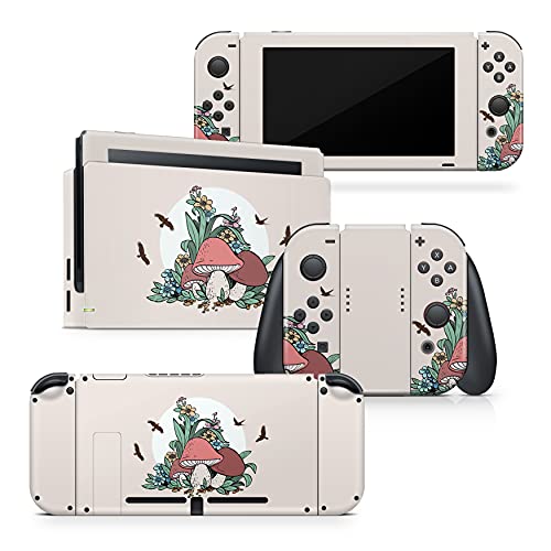 Tacky design Mushroom Skin Compatible with Nintendo Switch Skins Decal, Kawaii Vinyl 3m Nintendo Switch Stickers Full wrap Cover