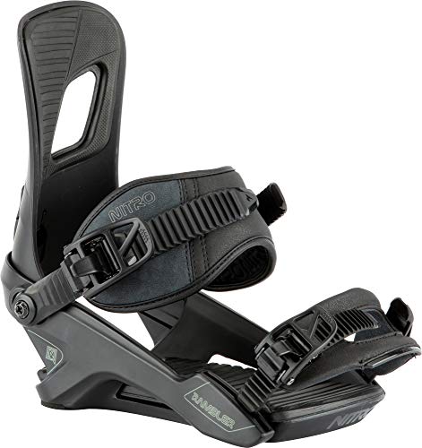 Nitro Men's Rambler '22 All Mountain Freestyle Cheap Binding Snowboard Binding, Ultra Black, L