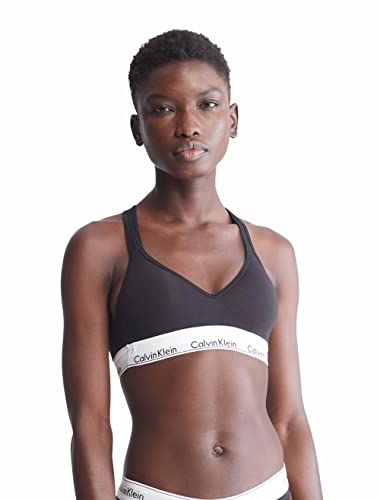 Calvin Klein Women's Modern Cotton Lightly Lined Wireless Bralette, Black, Medium