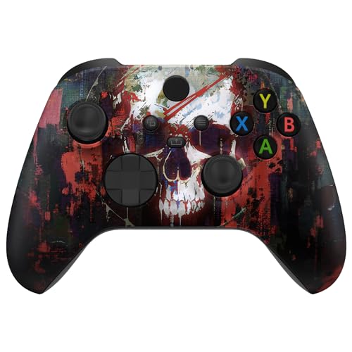 eXtremeRate Custom Shell for Xbox Series X & S Controller - Revitalize Your Controller - Phantom Skull Cover Replacement Accessories Front Housing Cover for Xbox Core Controller [Control NOT Included]