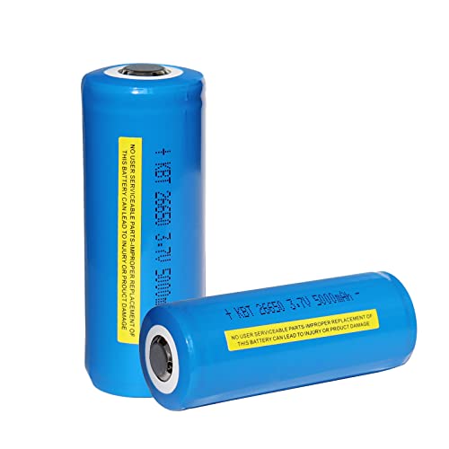 KBT Protected PCB 3.7 Volt Rechargeable 5000mAh Button Top Flashlight Batteries