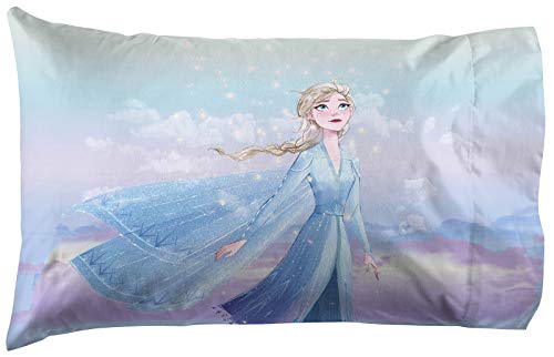 Jay Franco Disney Frozen Sisters 1 Single Reversible Pillowcase Features Elsa & Anna - Double-Sided Kids Super Soft Bedding