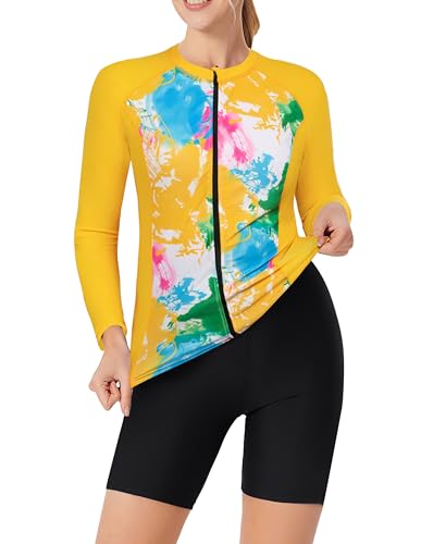 Women's Tankini Swimsuits with Shorts and Tops Long Sleeve Swim Shirt Surfing Bathing Suits Swimming Suits