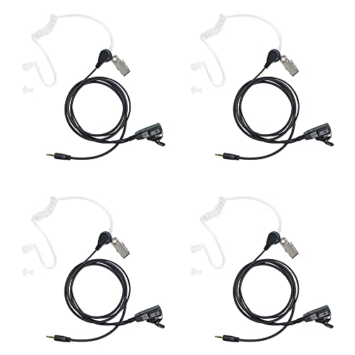 BVMAG Cobra Walkie Talkie Earpiece with Mic PTT 1 pin 2.5MM Microtalk Headset for Cxt195 Cx112 PX655 ACXT1035r ACXT145 ACXT545 RX385 RX685 Two Way Radio 4 Pack
