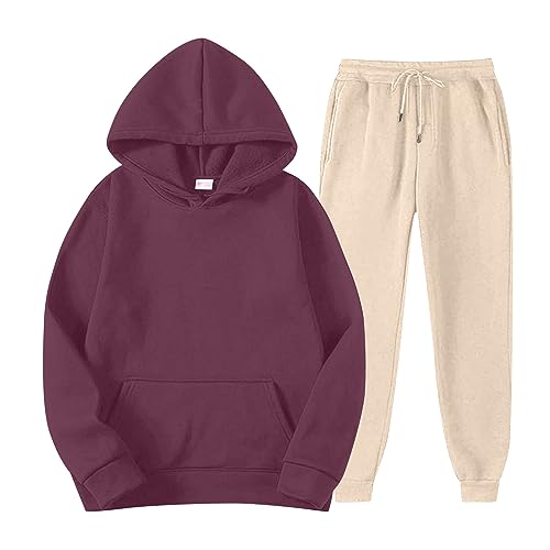 Men'S Hoodie Clearance, Loungewear Spring Hiking Tops And Pants Men Plus Size Long Sleeve With Pockets Cool Tops And Pants Cotton Slim Fit Hooded Solid Color Tops And Pants Mens Wine