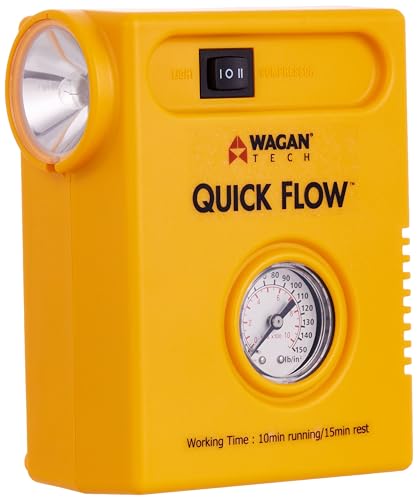 Wagan EL7302 12V DC Digital Set Air Compressor 120 PSI with LED Work Light Portable Tire Inflator Air Pump for Car, Trucks, Motorcycles and Other Inflatables