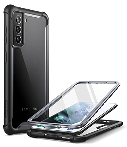 i-Blason Ares Series Designed for Samsung Galaxy S21 FE 5G Case (2022 Release), Dual Layer Rugged Clear Bumper Case with Built-in Screen Protector (Black)