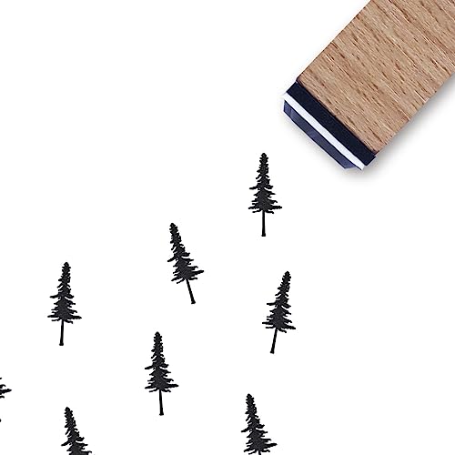 Pine Tree Rubber Stamp, 3/5 Inch Small Mini Christmas Stamp for Scrapbooking Card Making Planner