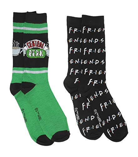 Hyp Friends Television Series Central Perk Logo Men's Crew Socks 2 Pair Pack