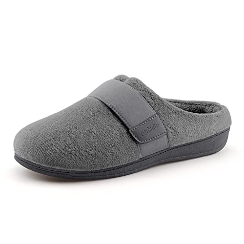 BCSTUDIO Women’s Orthotic Slippers with Arch Support Orthopedic Adjustable Ladies’ Shoes（Grey 10）
