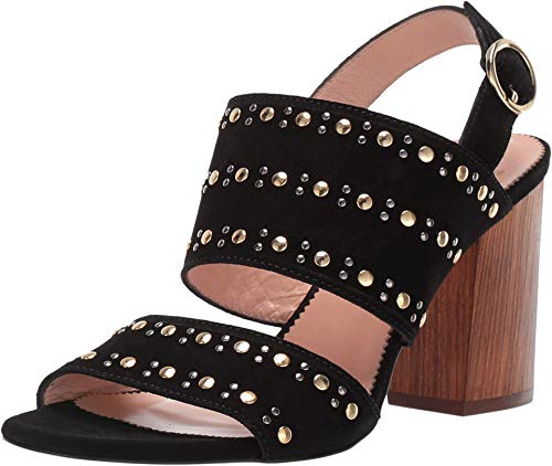 J.Crew Studded Calf Suede Wood Heel Stella Black 7 B (M)
