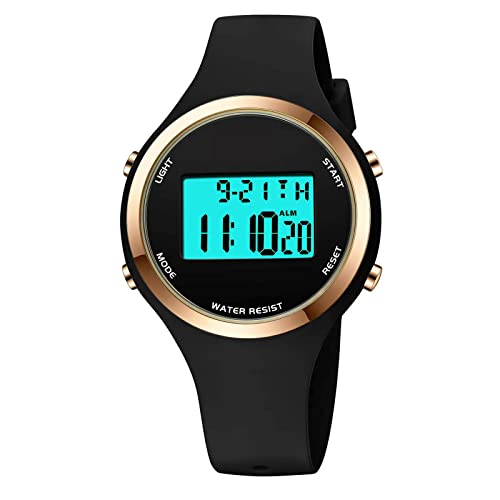 XCZAP Outdoor Sport Watches Alarm Clock 5Bar Waterproof LED Digital Watch (O-Black)