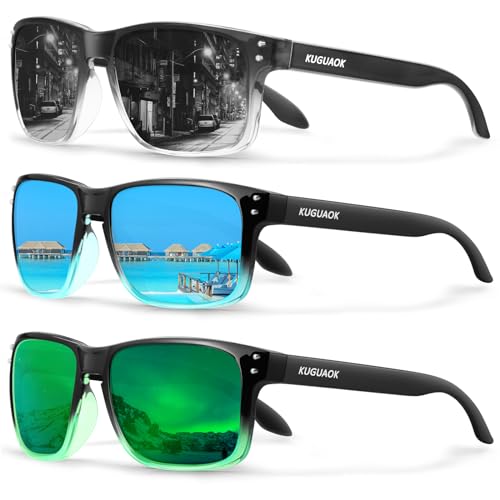 KUGUAOK Polarized Square Sunglasses For Men and Women Matte Finish Sun Glasses UV Protection Glasses