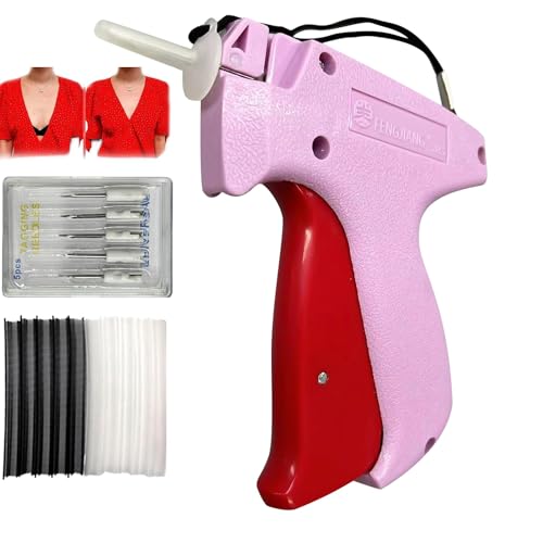 ANTAND Fine Stitch Gun Stitchy Quick Clothing Fixer for Clothes,Micro Tagging Gun for Clothing with 6 Fine Needles & 1000 Pcs Fasteners,Mini Speedy Sticky Sewing Hemming Tool-Pink02