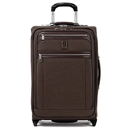 Travelpro Platinum Elite Softside Expandable Carry on Luggage, 2 Wheel Upright Suitcase, USB Port, Men and Women, Rich Espresso, Carry On 22-Inch