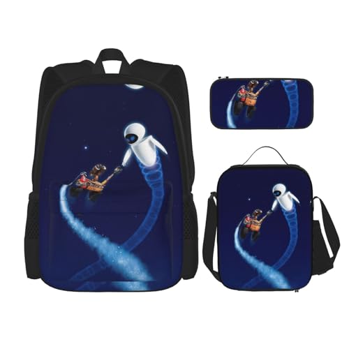 GTRHTYJ Travel Camping Work Backpack for Womens/Mens Gifts Basic Daypack Funny Anime Computer Bags Set 3 Piece Backpack With Lunch Box Pen Case