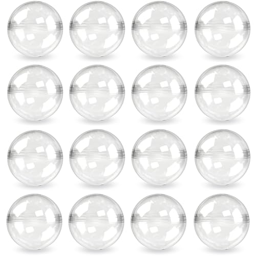 Entervending Round Capsules - 50 pcs Bulk Capsules for Gumball Machines - 1.1' Clear Containers - Surprise for Kids Party Favor Prize