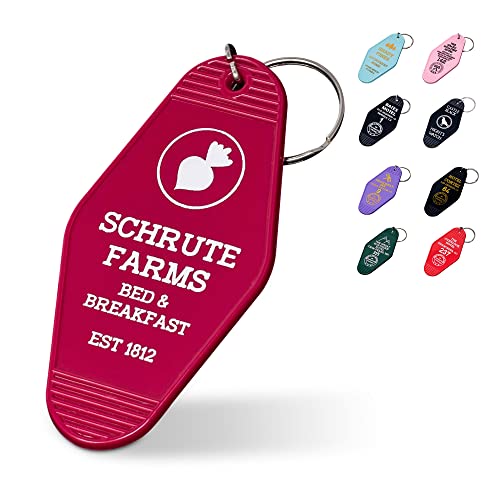 Chillkat Vintage Hotel Motel Keychain (Beet Red Schrute Farms)