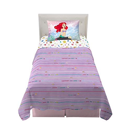 Disney Princess Ariel Kids Bedding Super Soft Microfiber Sheet Set, Twin, 'Official' Disney Product By Franco