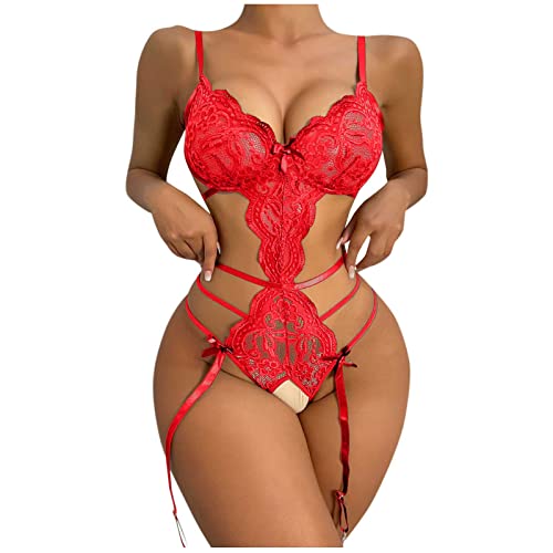 Plus Size Lingerie for Women Sexy Naughty Lace Babydoll Dress Slips Chemise Nightgown Boudoir Outfits Sex Things for Couples Kinky Sex Stuff for Adults Couples Pleasure Sexy Toysex for Couples J Red