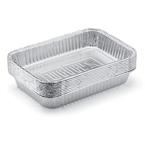 Weber Aluminum Drip Pans, 5 x 1.4 x 7.5 Inches, 10 Count ( Pack of 1)