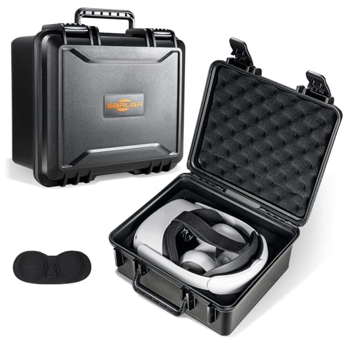 sarlar Hard Carrying Case for Meta Quest 3/Quest 2 VR Headset Accessories Safe and Portable Protection, Compatible with Original Official Elite Head Strap, Suitable Travel and Home Storage