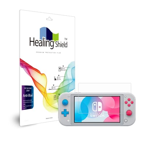 Muellery Healingshield Screen Protector Film Cover Anti-blue Light UV Blocking Eye Protection Compatible with Nintendo Switch Lite