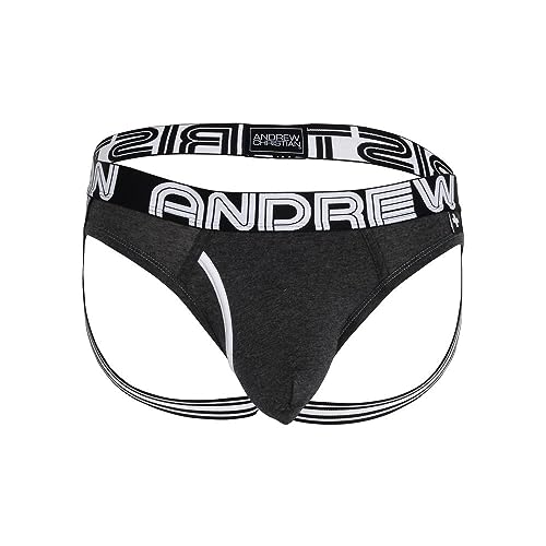 Andrew Christian Fly Brief Jock w/Almost Naked, Charcoal, Medium