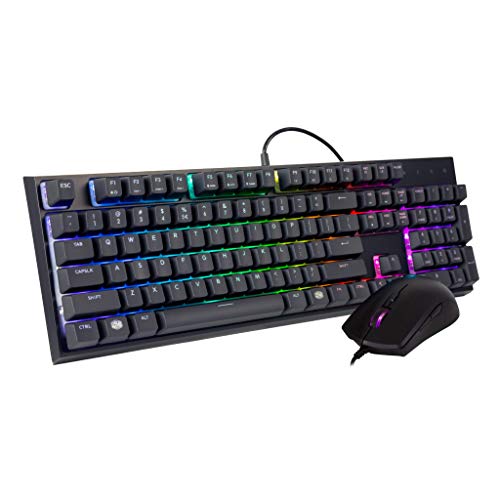 Cooler Master MasterSet MS121 Gaming RGB Keyboard & Mouse, Clicky Mem-chanical Switches, Precision Pixart Sensor with Omron Mouse Switches & On-The-Fly DPI Settings