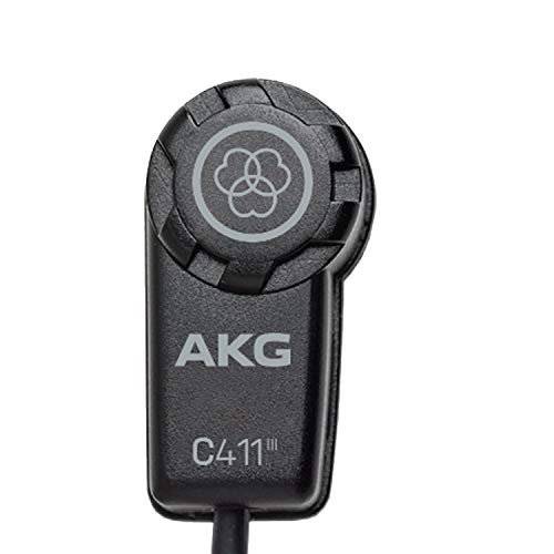 AKG Pro Audio C411 PP High-Performance Miniature Condenser Vibration Pickup for Stringed Instruments with MPAV Standard XLR Connector Black