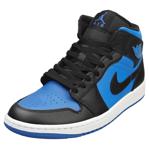 Jordan Mens Air 1 Mid Varsity Royal - Black/Black/White/Royal Blue - Size 11.5