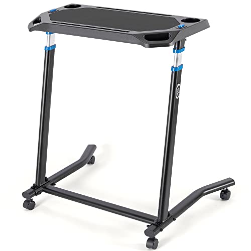 CXWXC Indoor Cycling Desk - Adjustable Height Computer Stand Non-Slip Surface - Portable Bike trainer Fitness Desk with Lockable Wheels (Style B)