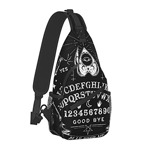 Men's Crossbody Bags Vintage Skeleton Magic Board Black Backpack Sling Backpack