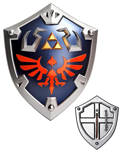 DMAR Full Size Hylian Shield, 22'' Zelda Triforce Shield for Adult, 1:1 Replica - Plastic - Hylian Shield for Link Cosplay