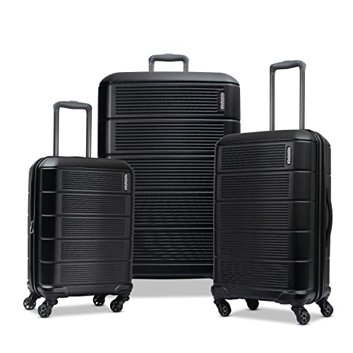 American Tourister Stratum 2.0 Hardside Expandable Luggage with Spinners | Jet Black | 3PC  (CO/MED/LG)