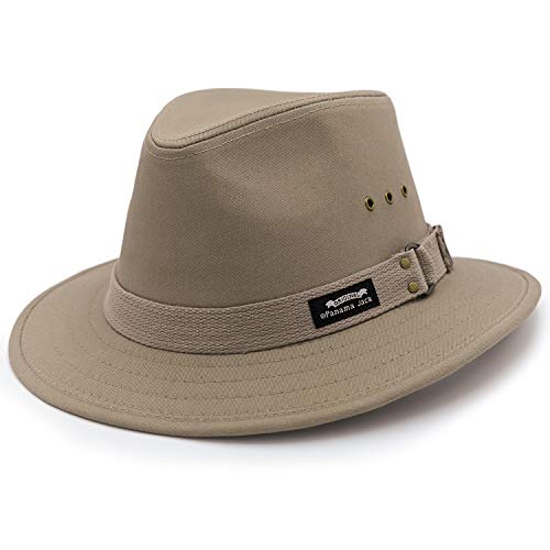 Panama Jack Men's Original Canvas Safari Sun Hat, 2 1/2' Brim, UPF (SPF) 50+ Sun Protection (Khaki, X-Large)