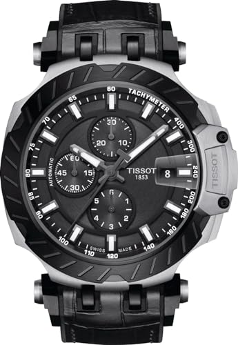 Tissot mens T-Race Stainless Steel Sport Watch Black T1154272706100