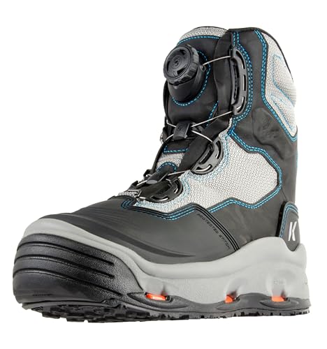 Korkers Darkhorse Women's W/Felt & Kling-On Soles, Color: Grey/Aqua, Size: 9 (F