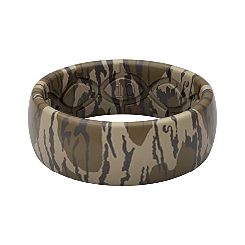 Groove Life Mossy Oak Bottomland Camo Silicone Ring - Breathable Rubber Wedding Rings for Men, Lifetime Coverage, Unique Design, Comfort Fit Ring - Size 10
