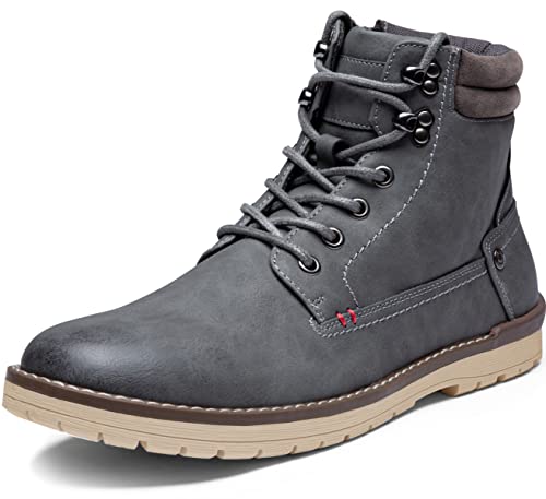 Vostey Men's Chukka Boots Motorcycle Casual Hiking Boot for Men(BMY671B grey 10.5)
